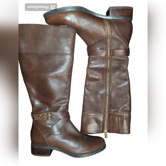 Michael Kors Bryce Tall Leather Riding Boots - Picture 1 of 9